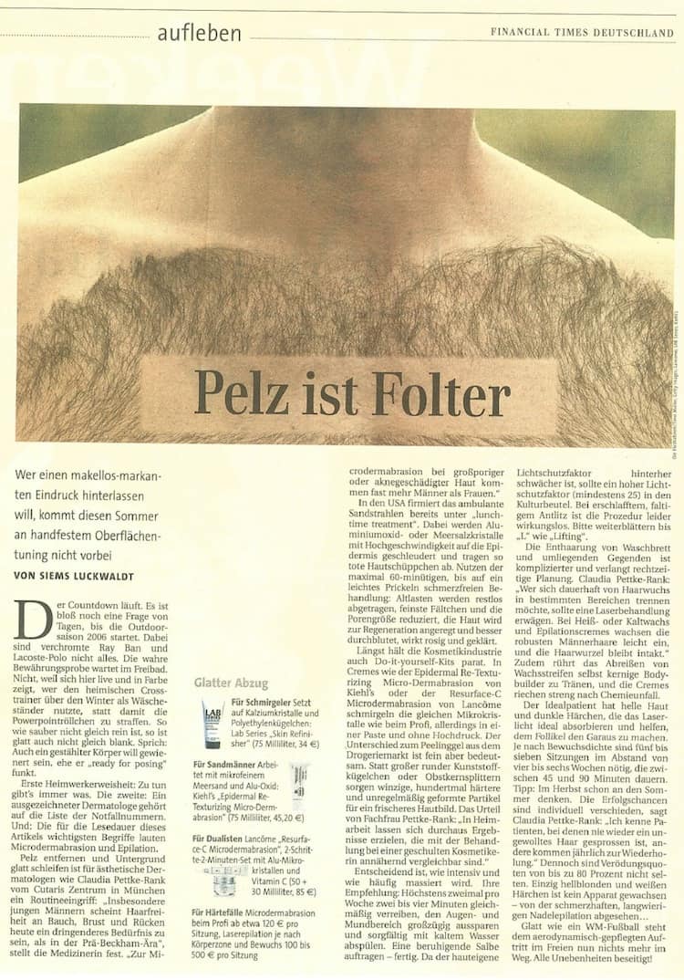 Pelz ist Folter (Siems Luckwaldt für Financial Times Deutschland)