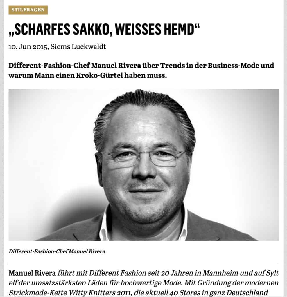 Was Mann trägt: Mario Rivera, Different Fashion (für Capital.de)