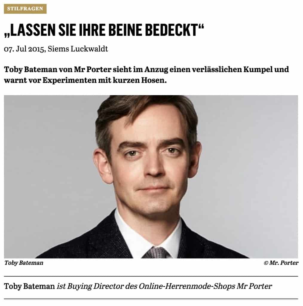 Was Mann trägt: Toby Bateman, MrPorter.com (für Capital.de)