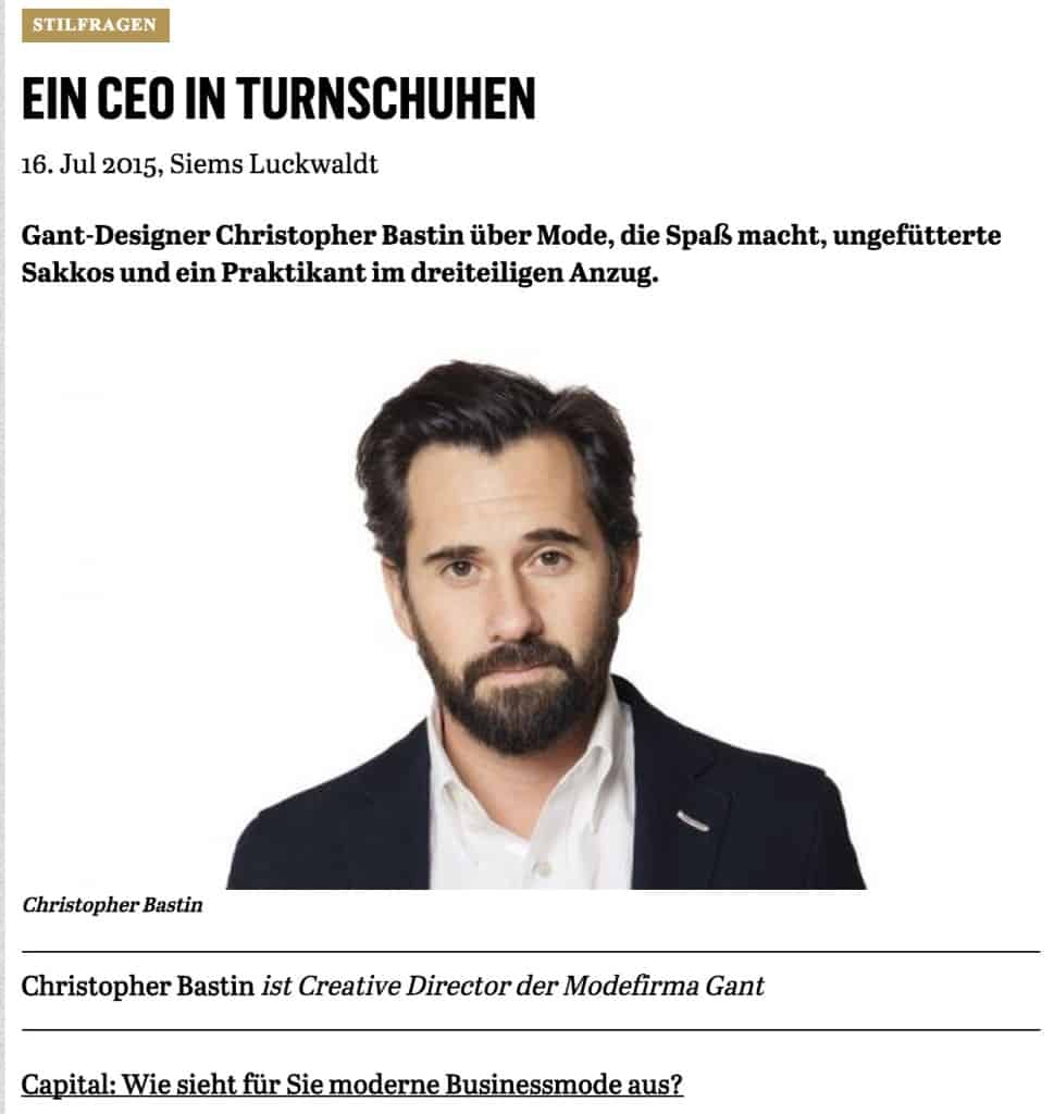 Was Mann trägt: Christopher Bastin, Gant (für Capital.de)