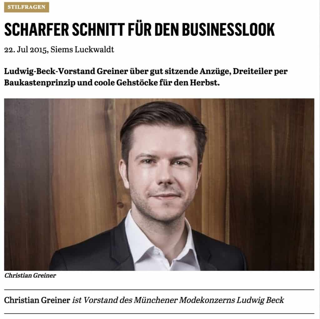 Was Mann trägt: Christian Greiner, Ludwig Beck (für Capital.de)