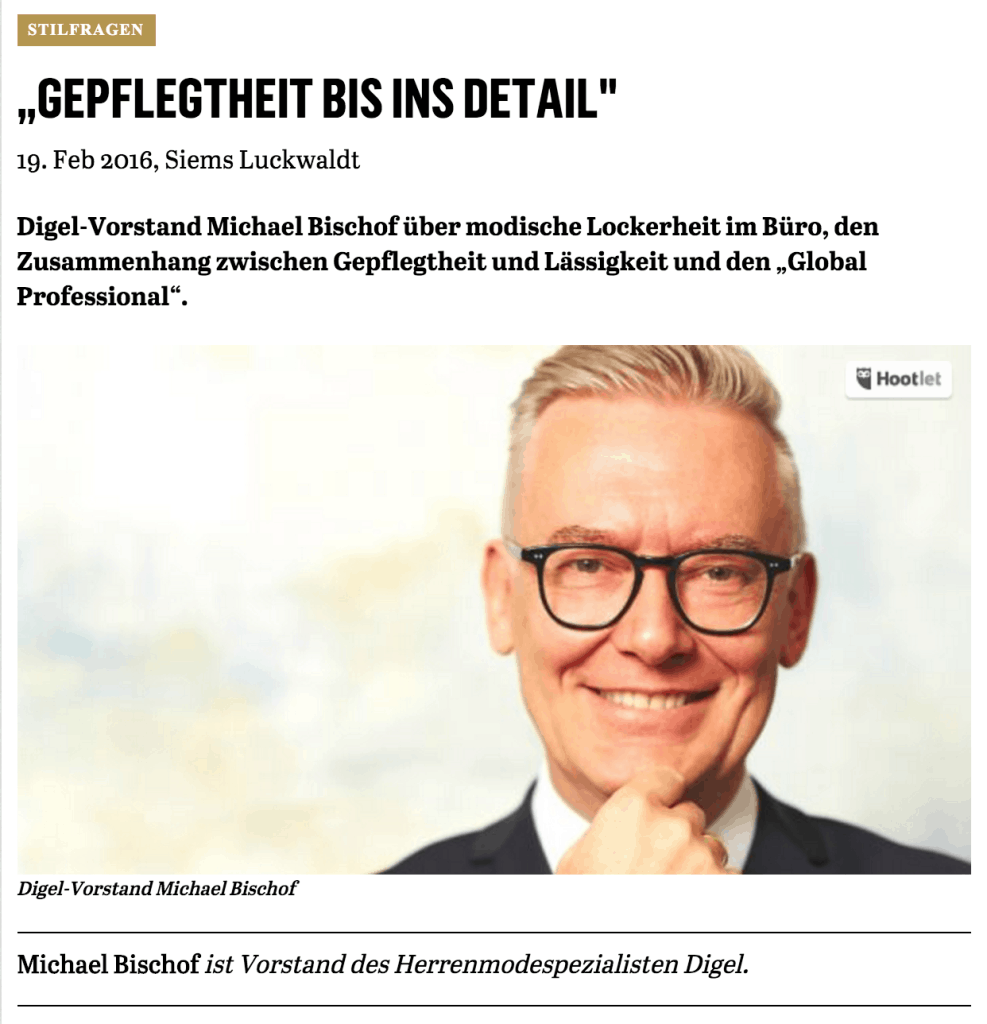 Was Mann Trägt: Michael Bischof, Digel (für Capital.de)