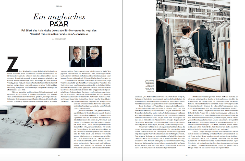 Pal Zileri: Ein ungleiches Paar (für L'Officiel Hommes)