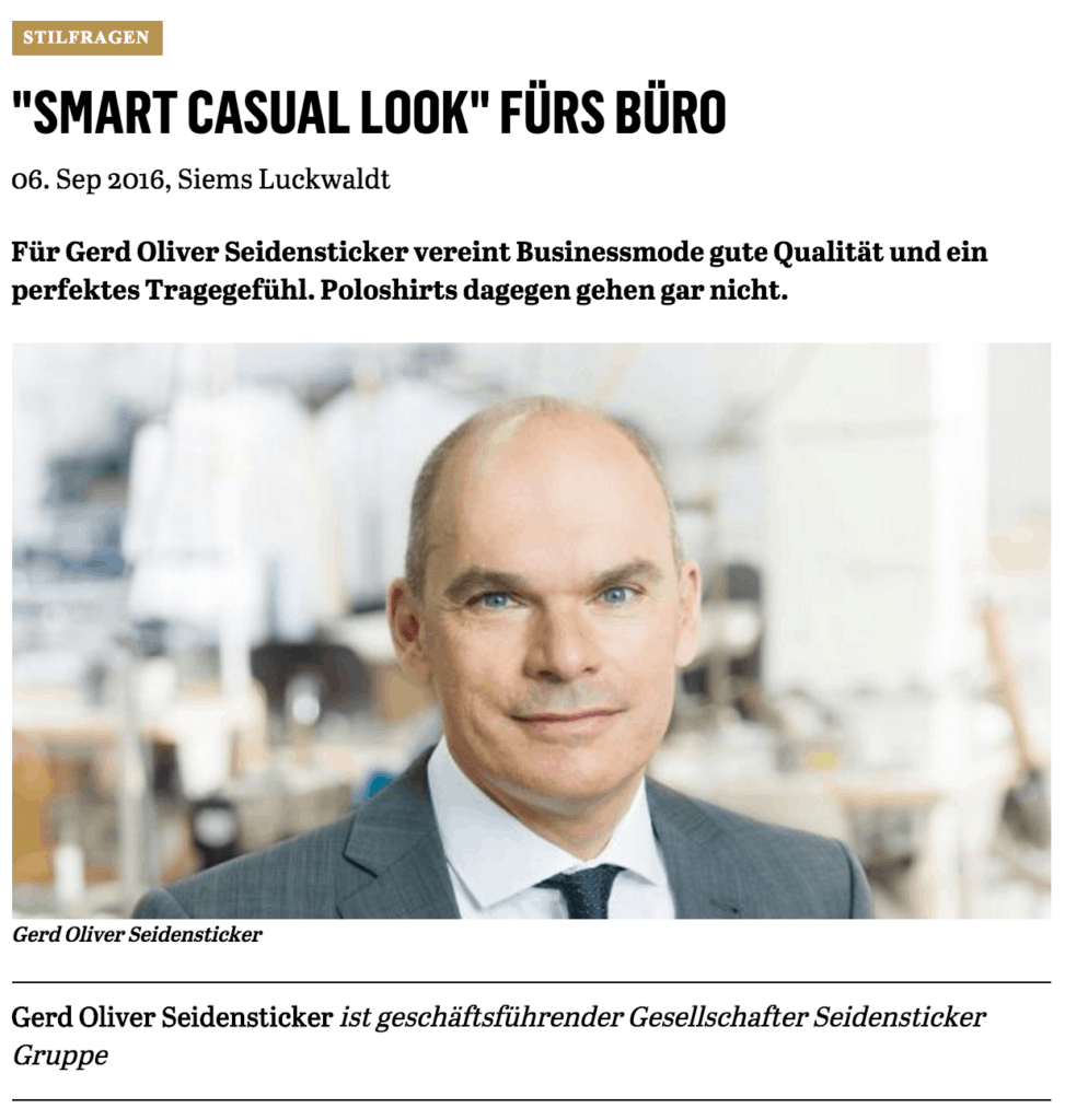 Was Mann trägt: Gerd Oliver Seidensticker (für Capital.de)