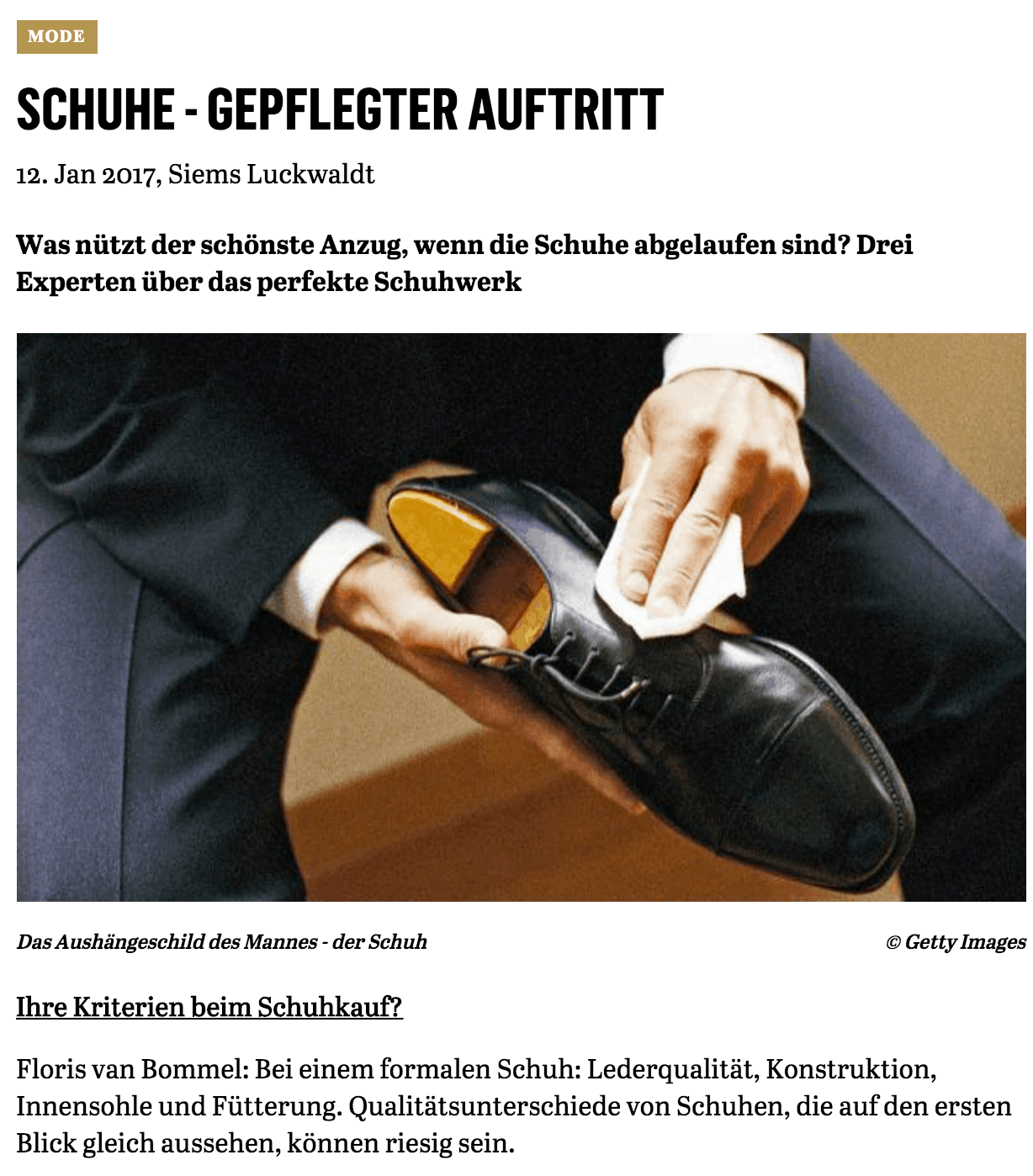 Gepflegter Auftritt (für Capital.de)