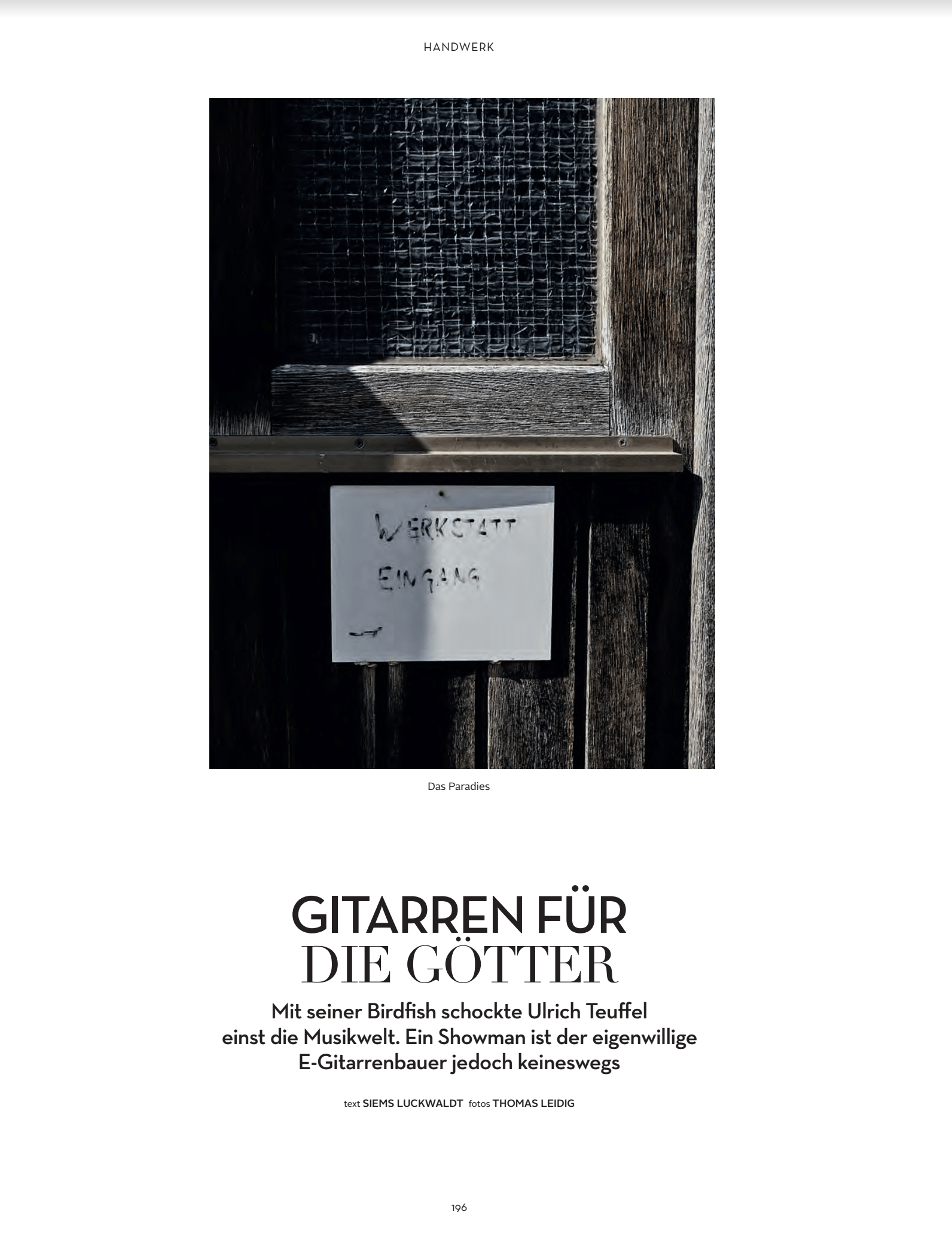 Gitarren für die Götter (für L'Officiel Hommes)