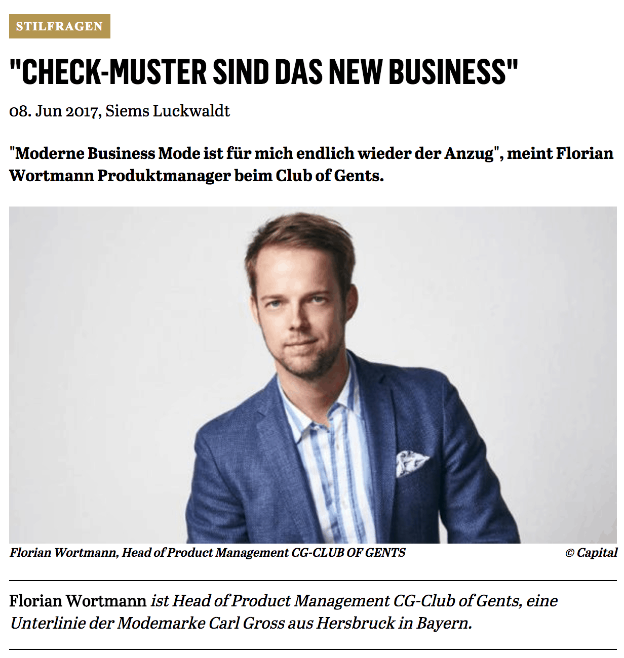 Was Mann trägt: Florian Wortmann, Club of Gents