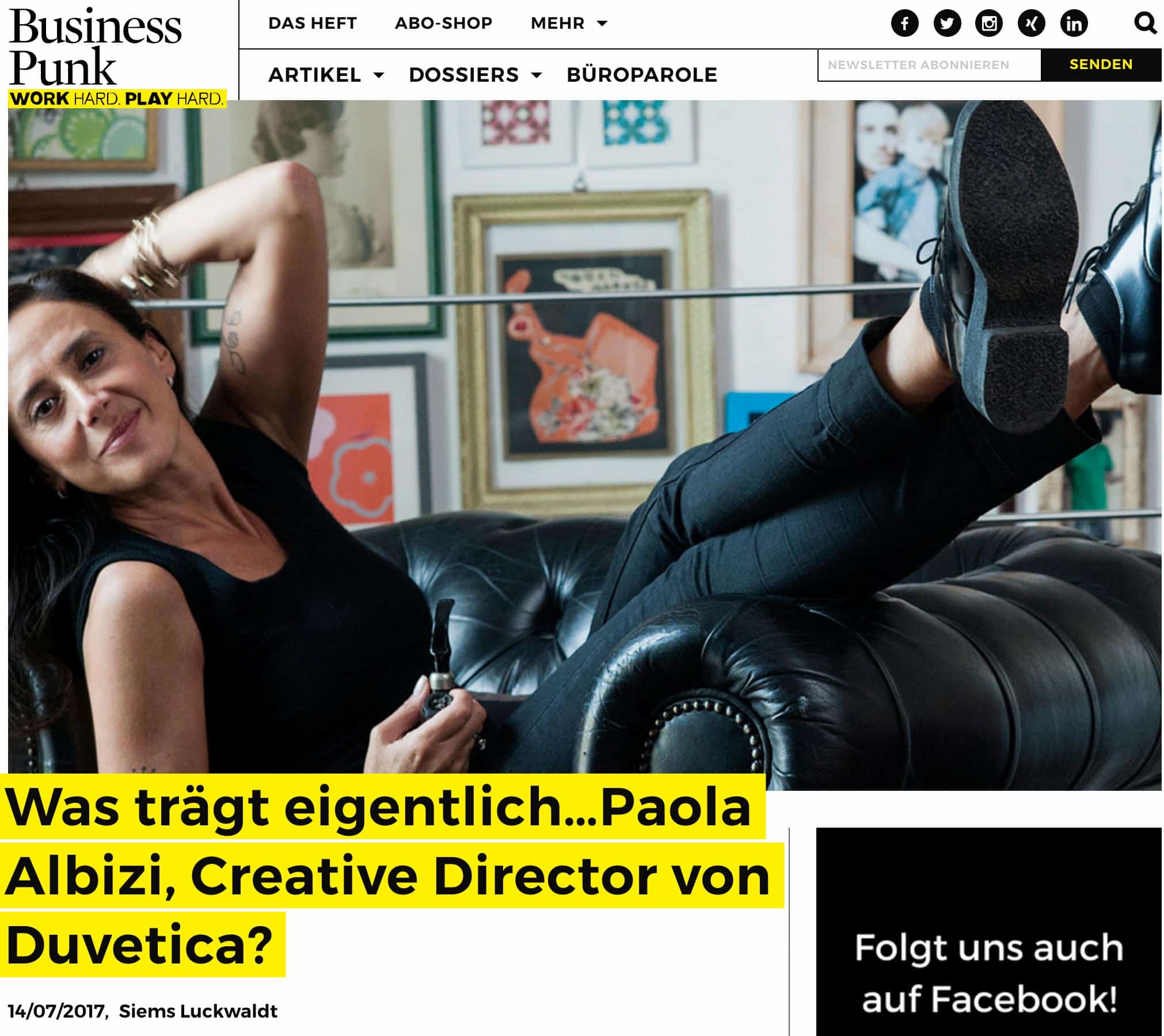 Was trägt eigentlich Paola Albizi, Duvetica (für Business-Punk.com)