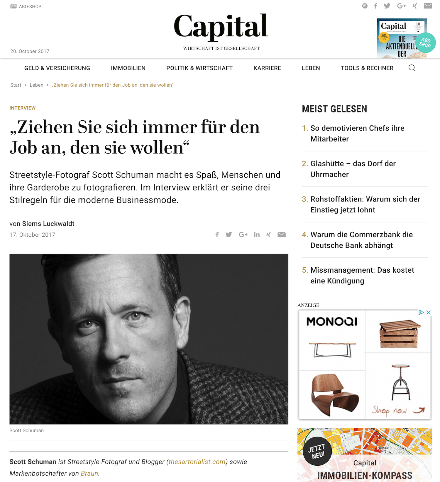 Interview: Scott Schuman, The Sartorialist (für Capital.de)