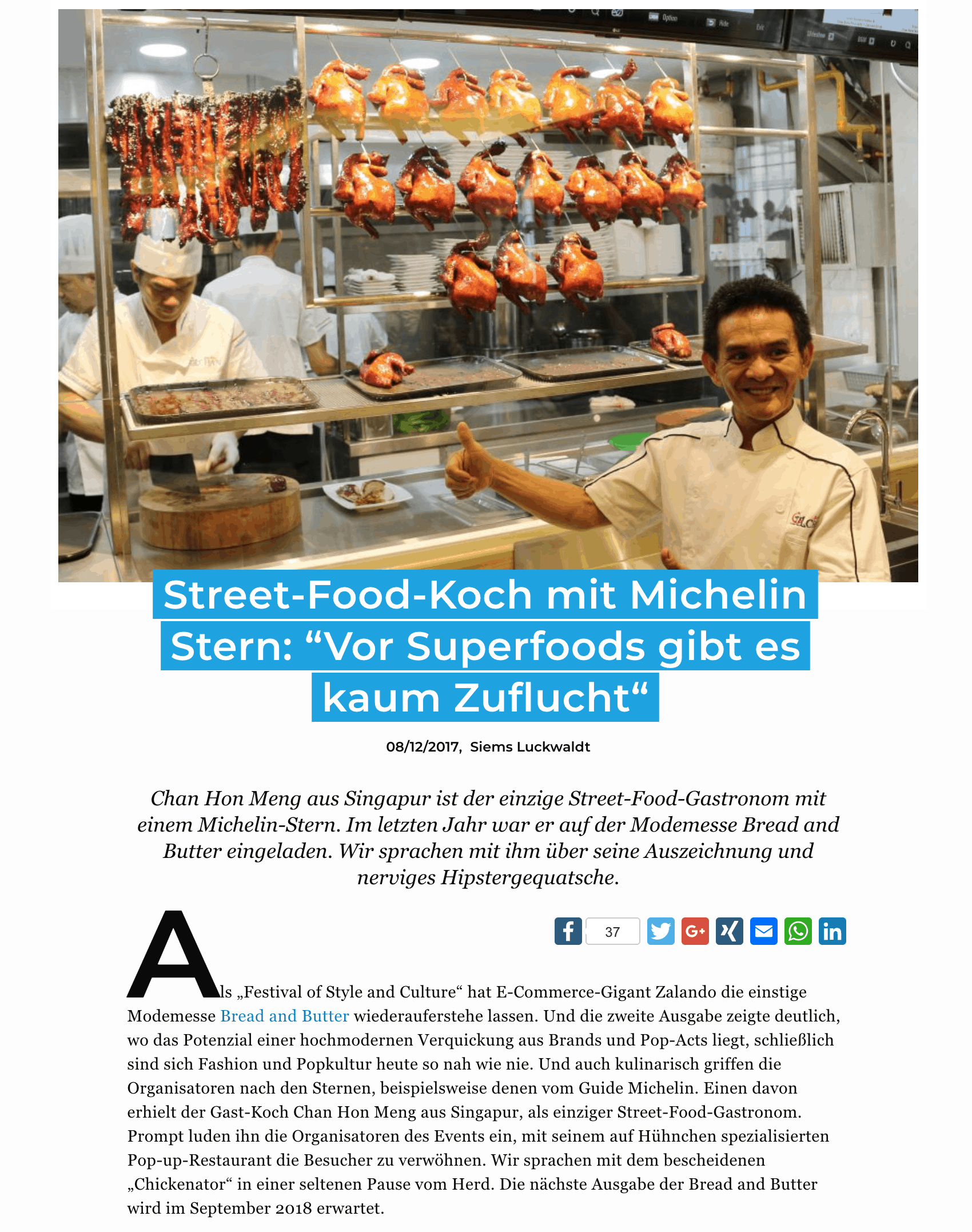 Interview: Chan Hon Meng, Michelin-Streetfood (für Business-Punk.com)