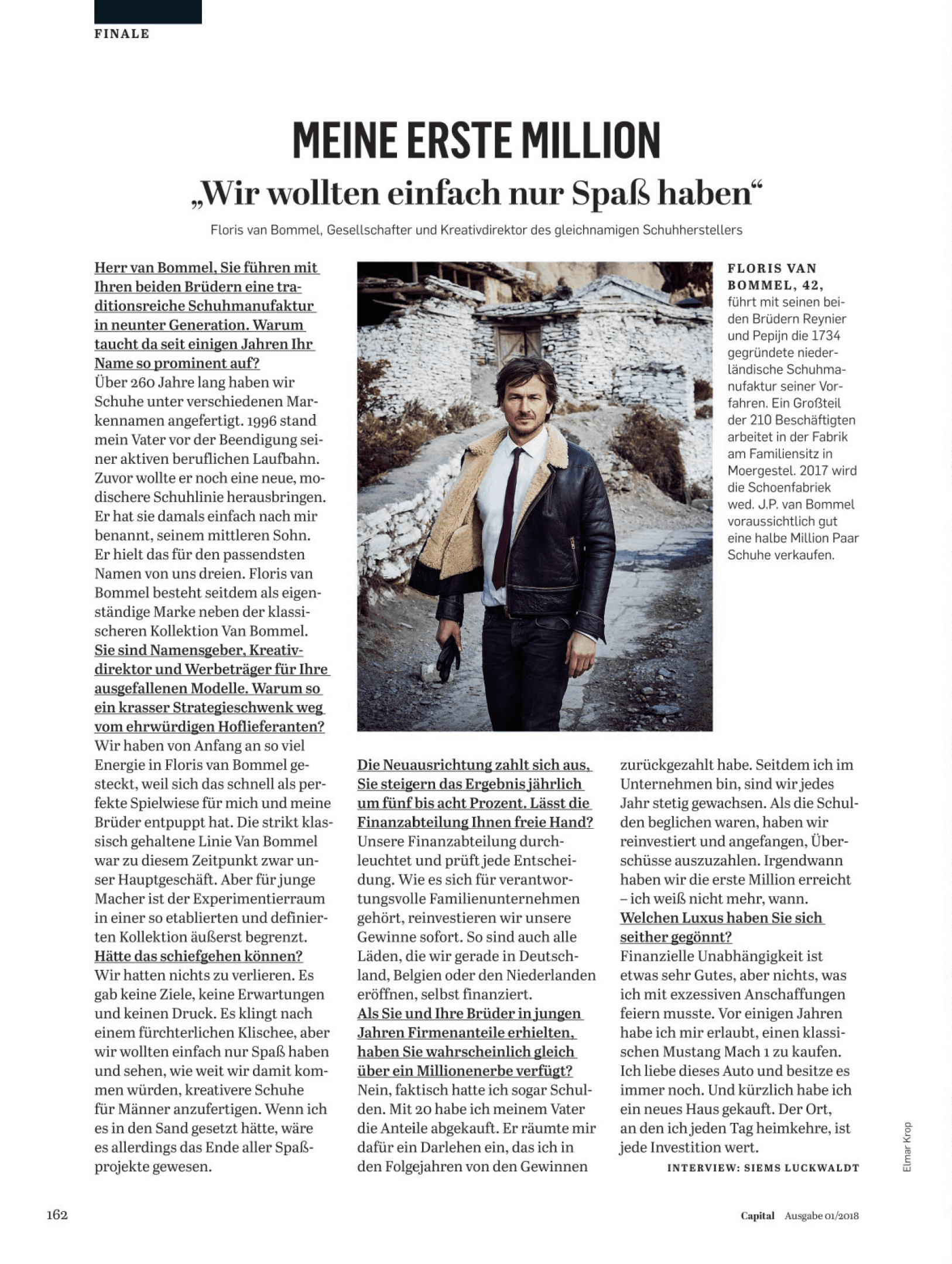 Interview: Floris van Bommel über seine erste Million (für Capital)
