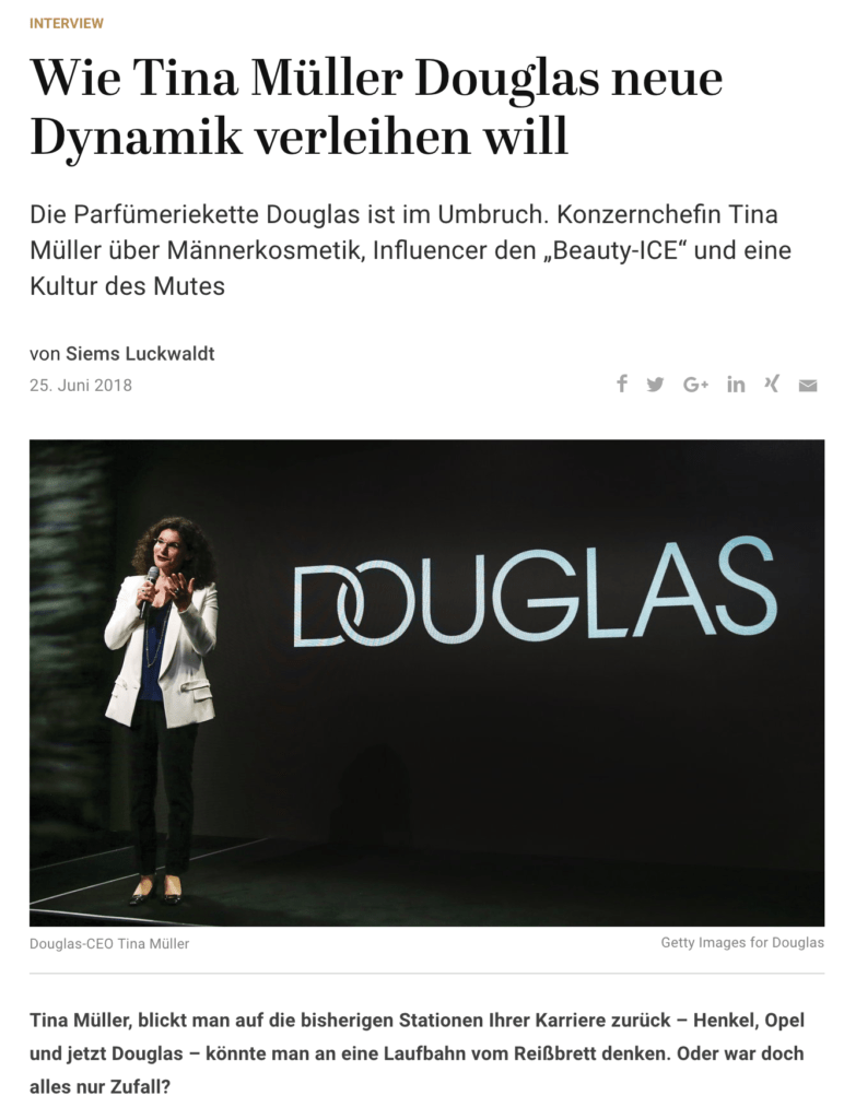 Interview: Tina Müller, Douglas (für Capital.de)