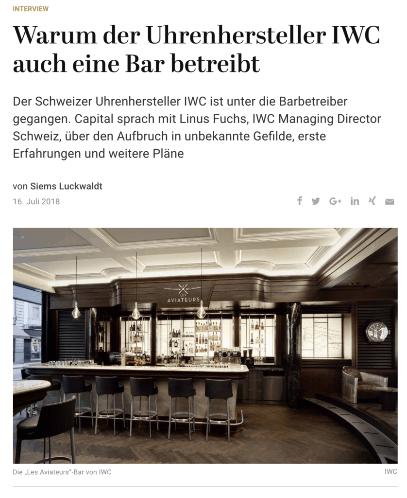Die Bar „Les Aviateurs“ von IWC (für Capital.de)