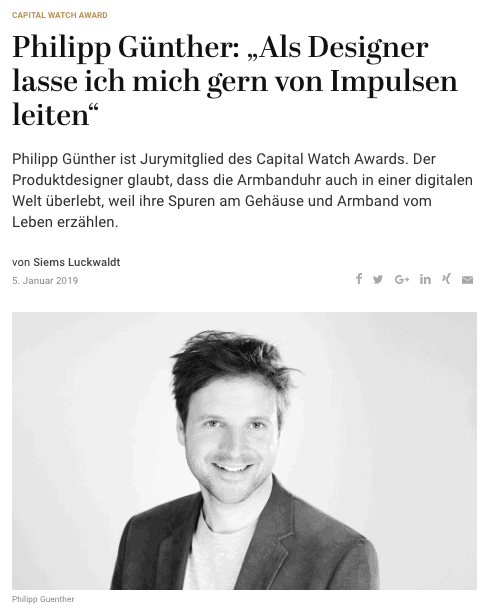 Capital Watch Award 2018: Meet the Jury – Philipp Günther (für Capital.de)