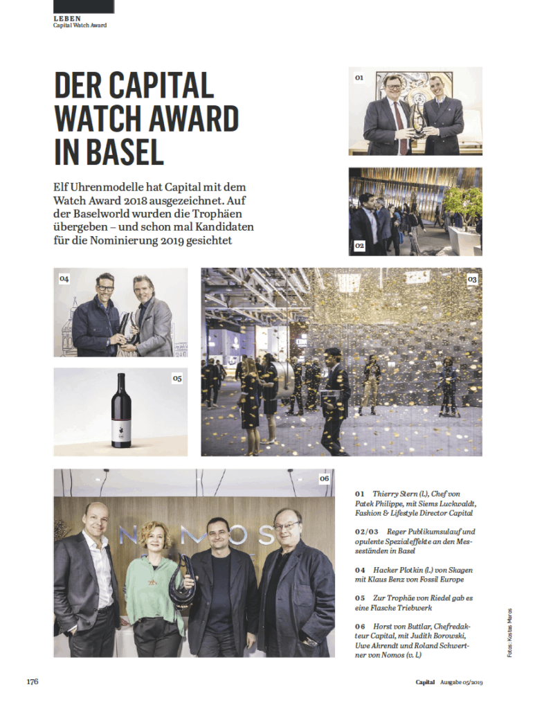 Capital Watch Award 2018: Preisübergabe, BaselWorld (für Capital)