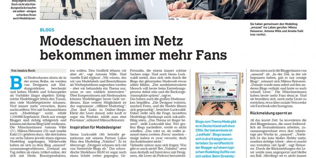 Me in the News: Interview zum Phänomen Modeblog (im DonauKurier)