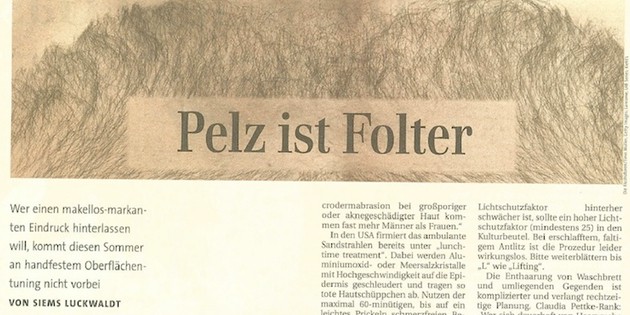 Pelz ist Folter (für Financial Times Deutschland)