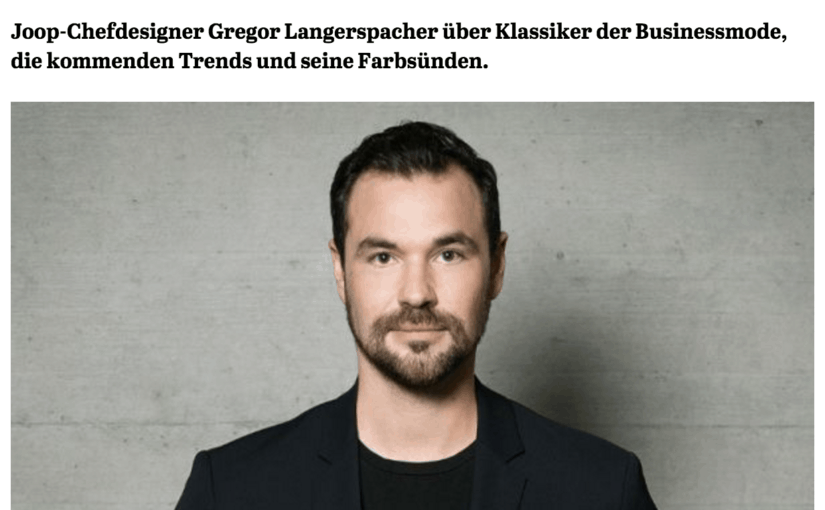 Was Mann trägt: Gregor Langerspacher, Joop! (für Capital.de)