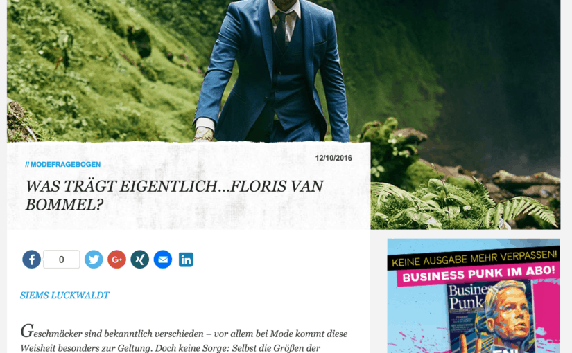Was trägt eigentlich Floris van Bommel? (für Business-Punk.com)