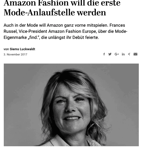 Interview: Frances Russel, Amazon Fashion (für Capital.de)