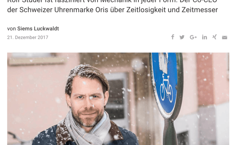 Zeitfragen: Rolf Studer, Oris (für Capital.de)