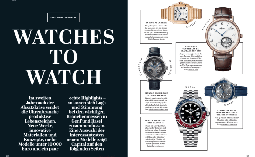 Watches to Watch (für Capital)