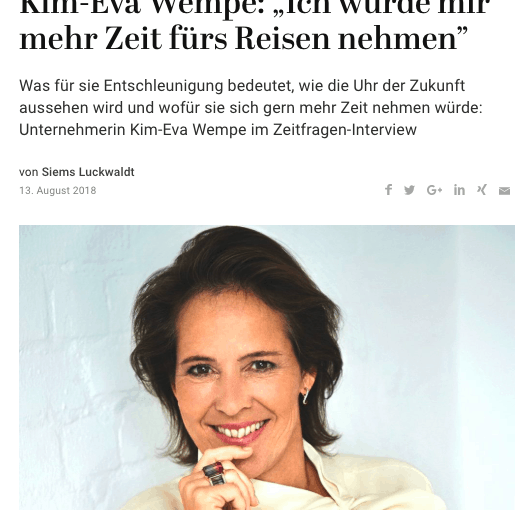 Zeitfragen: Kim-Eva Wempe (für Capital.de)