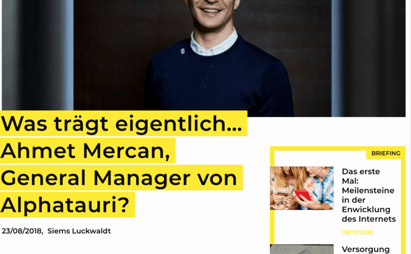 Was trägt eigentlich Ahmet Mercan, Alpha Tauri? (für Business-Punk.com)