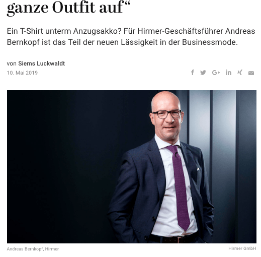 Was Mann trägt: Andreas Bernkopf, Hirmer (für Capital.de)