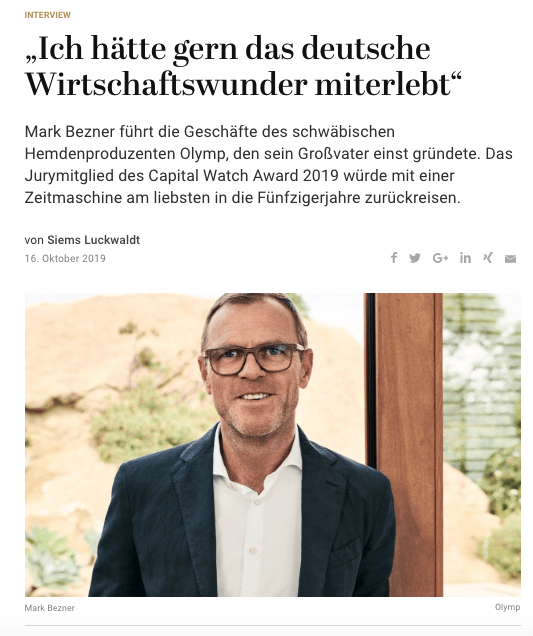 Capital Watch Award 2019: Meet the Jury – Mark Bezner, Olymp (für Capital.de)