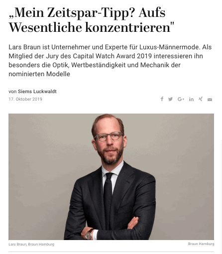Capital Watch Award 2019: Meet the Jury – Lars Braun (für Capital.de)