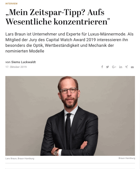 Capital Watch Award 2019: Meet the Jury – Lars Braun (für Capital.de)