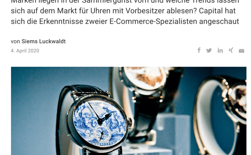 Warum Uhren derzeit den Dax schlagen (für Capital.de)