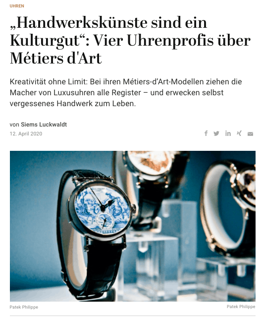 Experten-Interviews zu Métiers d'Art (für Capital.de)