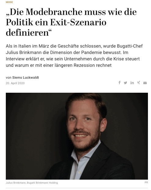 Interview: Julius Brinkmann, Bugatti Brinkmann Holding (für Capital.de)