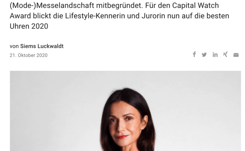 Capital Watch Award 2020: Meet the Jury – Anita Tillmann, Premium Exhibitions (für Capital.de)
