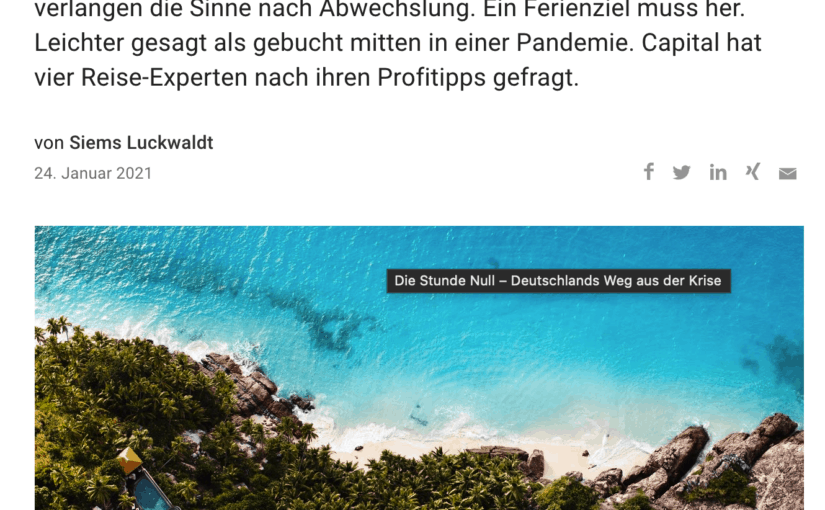 Nicht ohne meinen Travel Designer (für Capital.de)