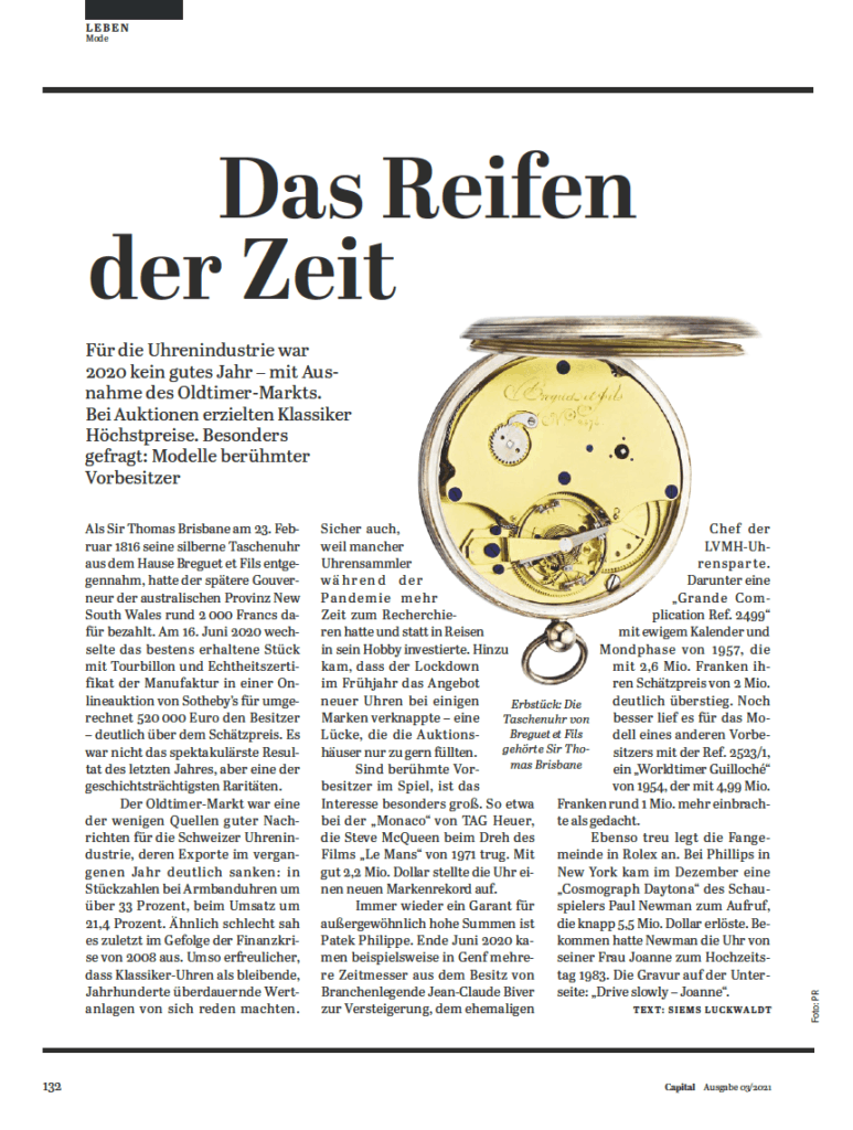 Das Reifen der Zeit (für Capital)