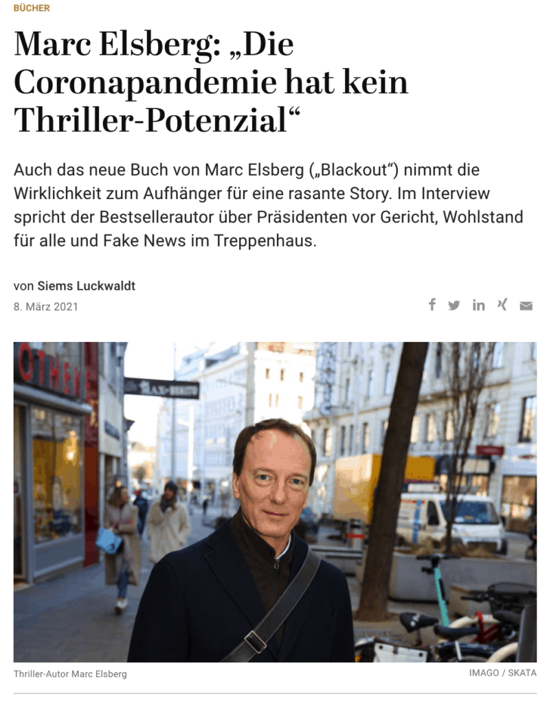 Interview: Thriller-Autor Marc Elsberg (für Capital.de)