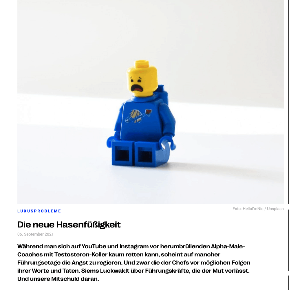 Luxusprobleme: Die neue Hasenfüßigkeit (für profashionals)