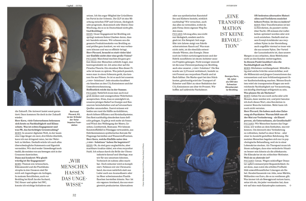 Interview: Bertrand Piccard & Georges Kern (für Capital)