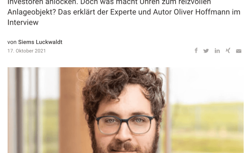 Interview: Prof. Oliver Hoffmann, Uhrenexperte (für Capital.de)