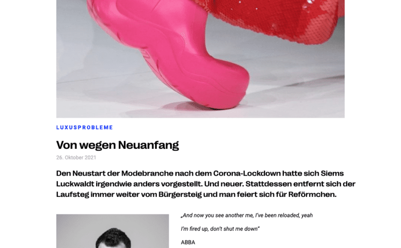 Luxusprobleme: Von wegen Neuanfang (für profashionals)