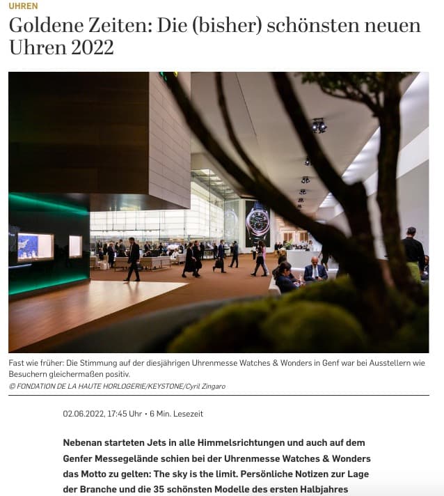Goldene Zeiten: Uhren-Neuheiten 2022 (für Capital.de)