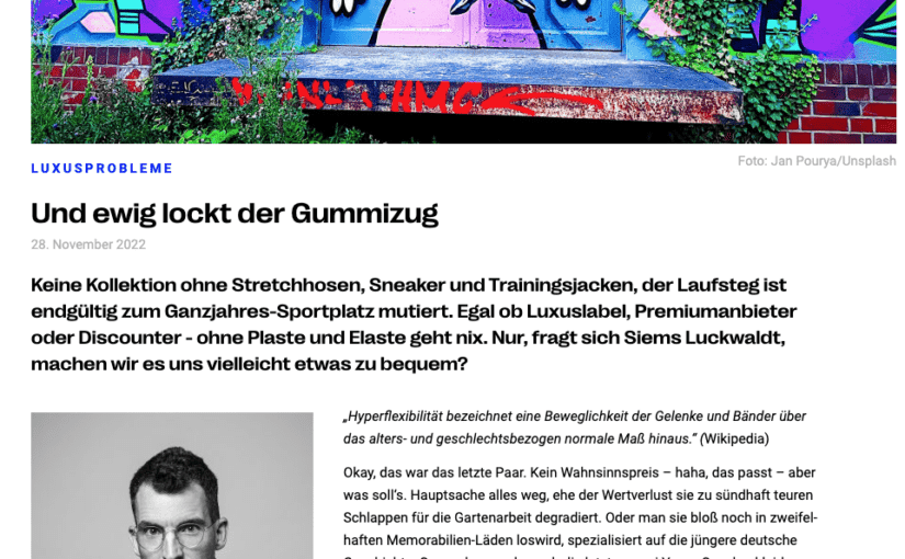 Luxusprobleme: Und ewig lockt der Gummizug (für profashionals)