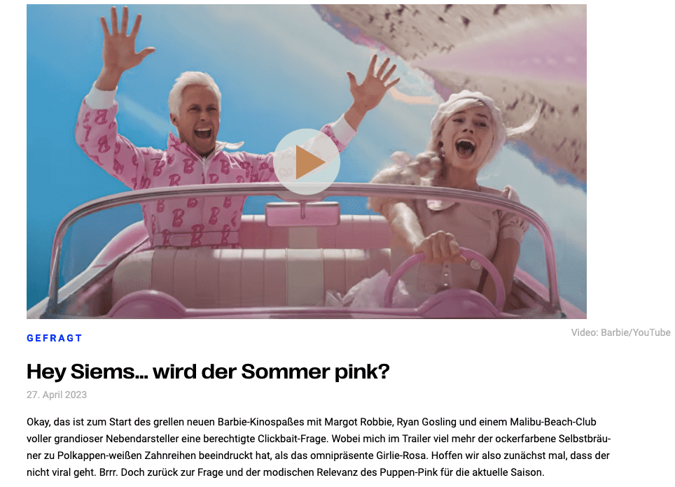 Hey Siems… wird der Sommer pink? (für profashionals)